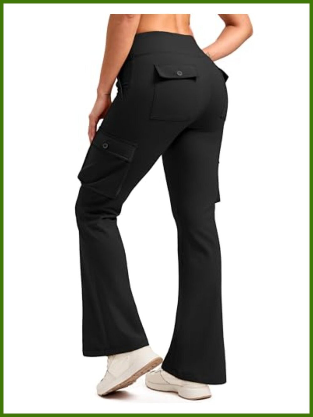 Fleece Lined Cargo Pants 6 Pockets Bootcut Water Resistant Winter Flare Leggings